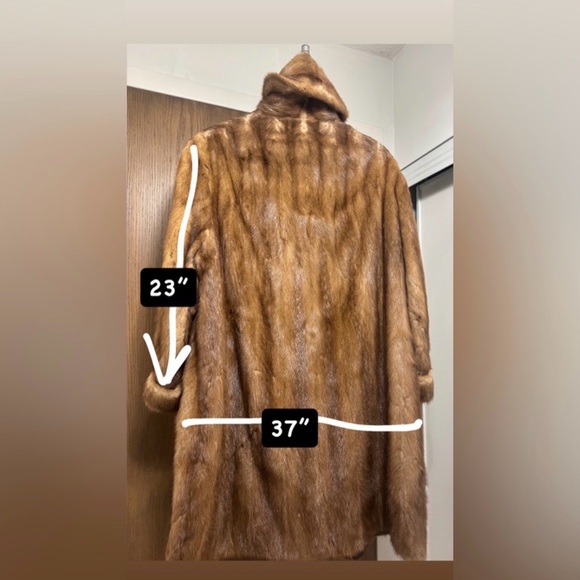 Luxurious Brown real Fur Coat size 14-16 XL - Picture 4 of 4